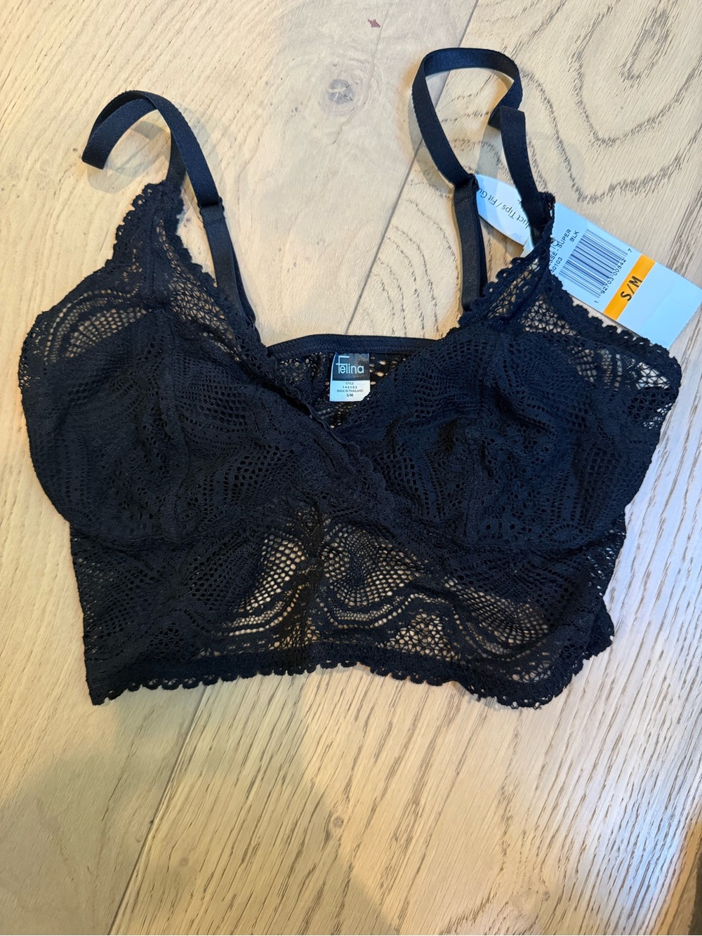 Felina Black Lace Bralette Crop Top